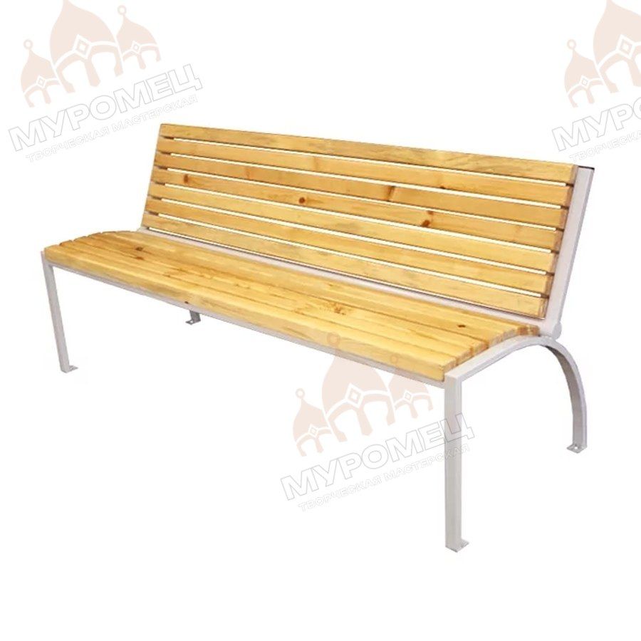 Лавочка деревянная уличная металлическая
